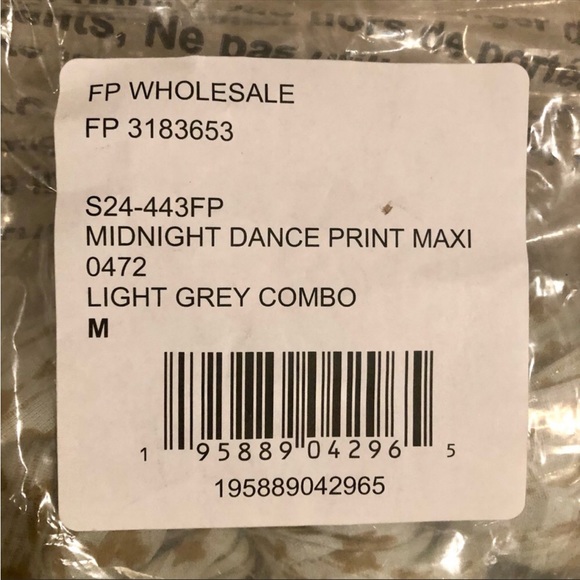 Free People Midnight Dance Print Maxi Dress In Gray Combo. NWT! Sz M - Picture 14 of 14